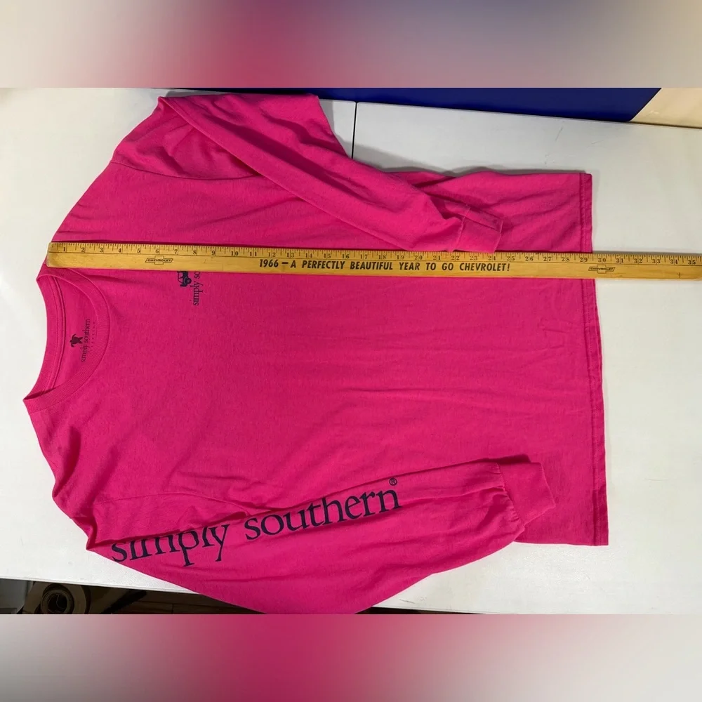 Womens Simply Southern “LIVE WHAT YOU LOVE ” Pink T Shirt sz Medium EUC - Picture 6 of 12
